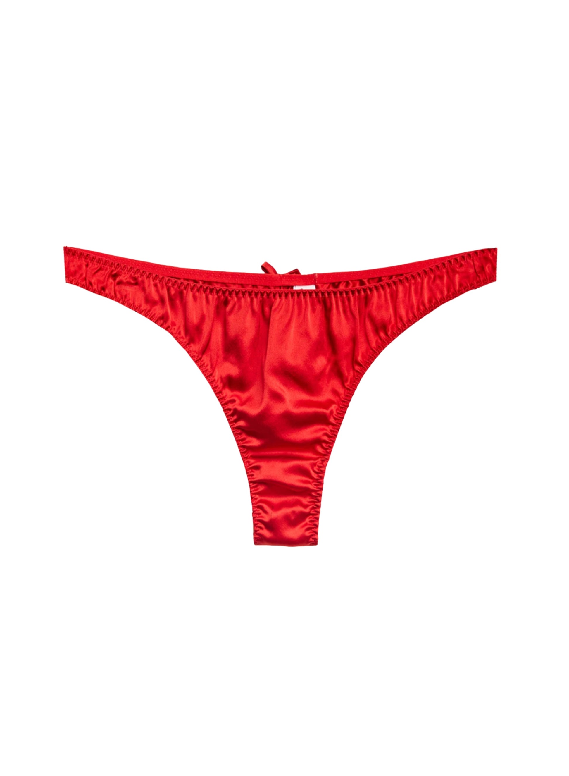 Luxe Rouge Silk Thong