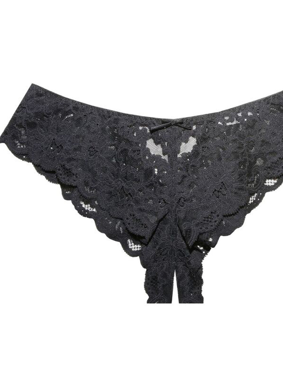 Charlotte Crotchless Black Lace Panty