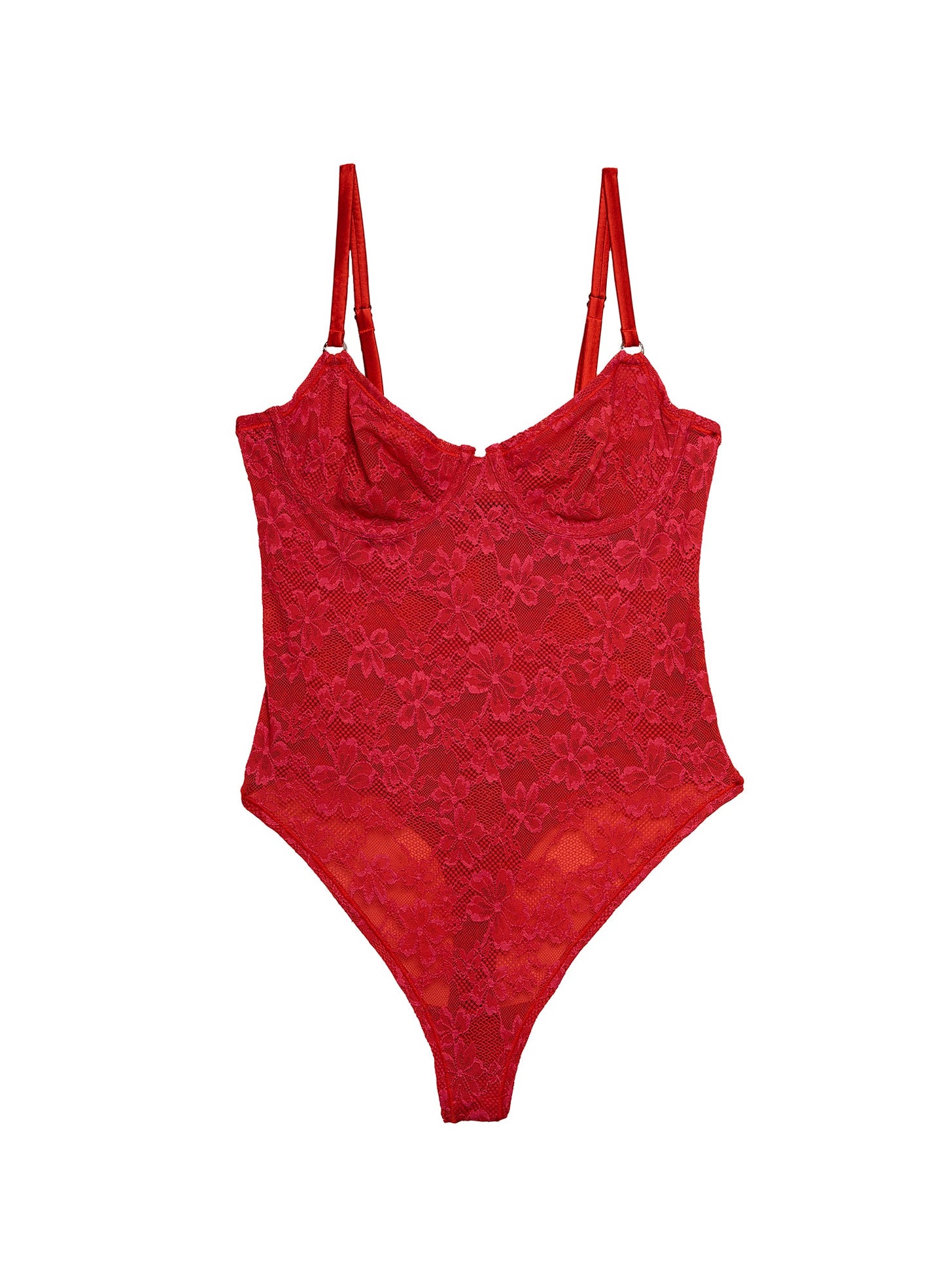 Le Stretch Lace Bodysuit Rouge