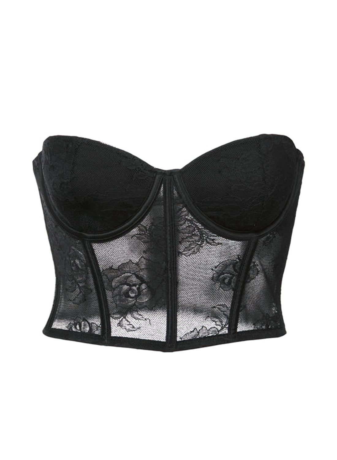 Sexy Black Lace Bustier Top