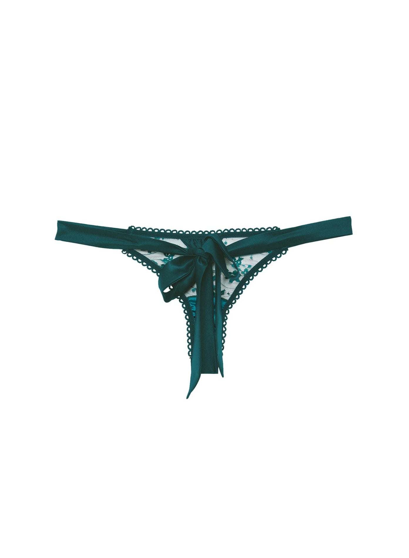 Untie Me Thong Crystal Teal Lingerie