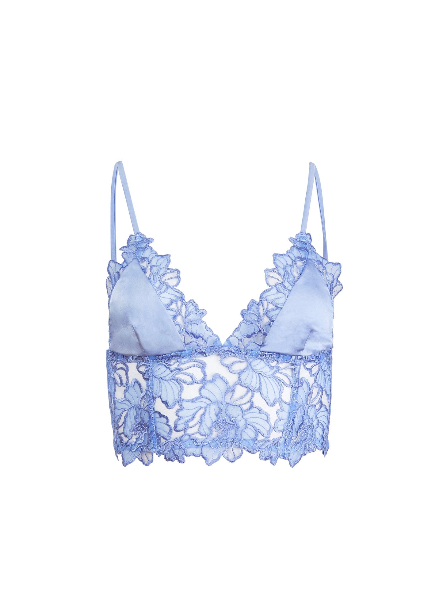 Embroidery Triangle Longline Bra